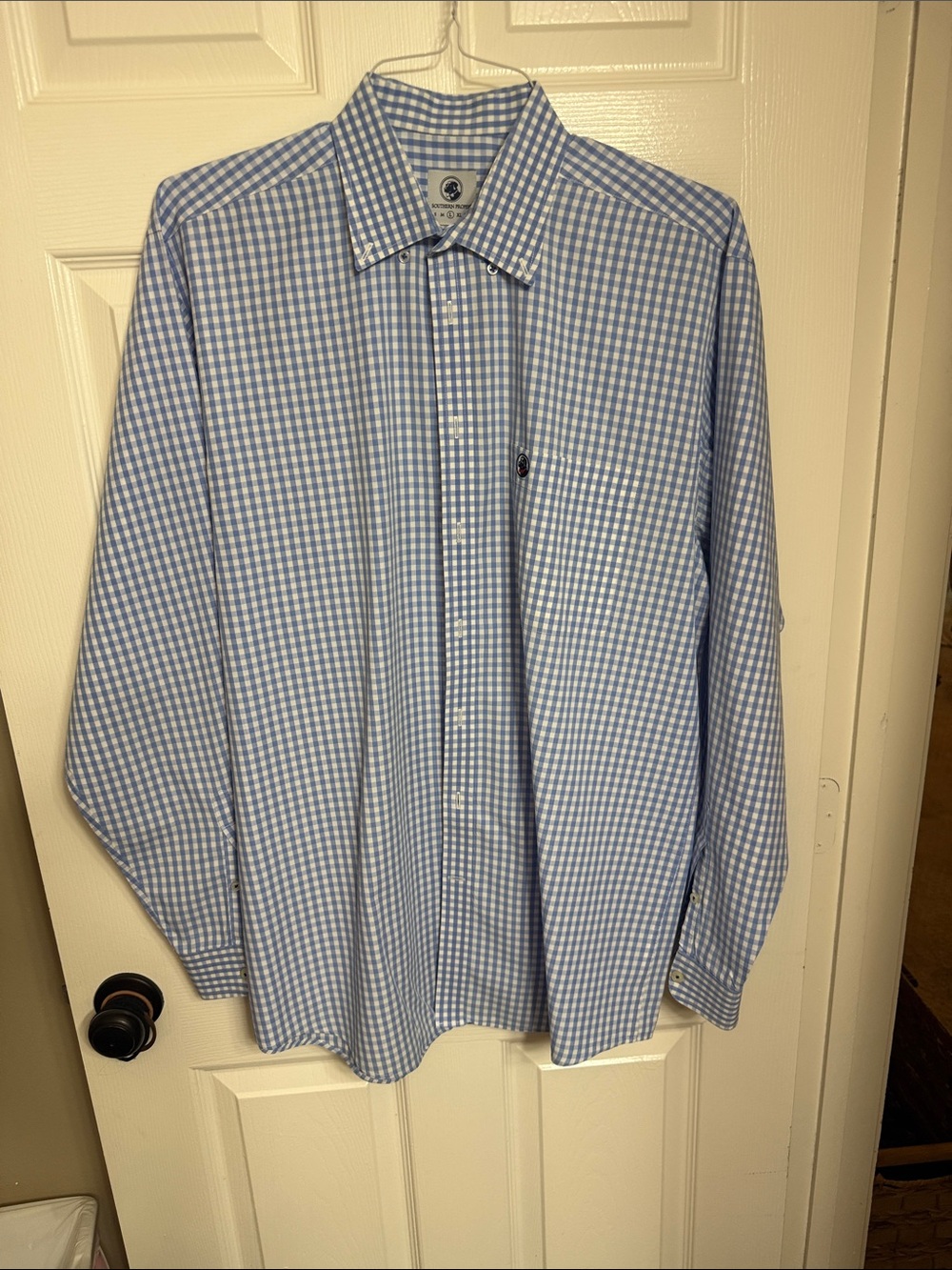Southern Proper Classic Light Blue Gingham Men's Button-Down Shirt
